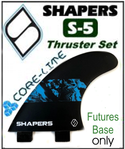 Shapers Core Lite S-5 Thruster Fin Set
